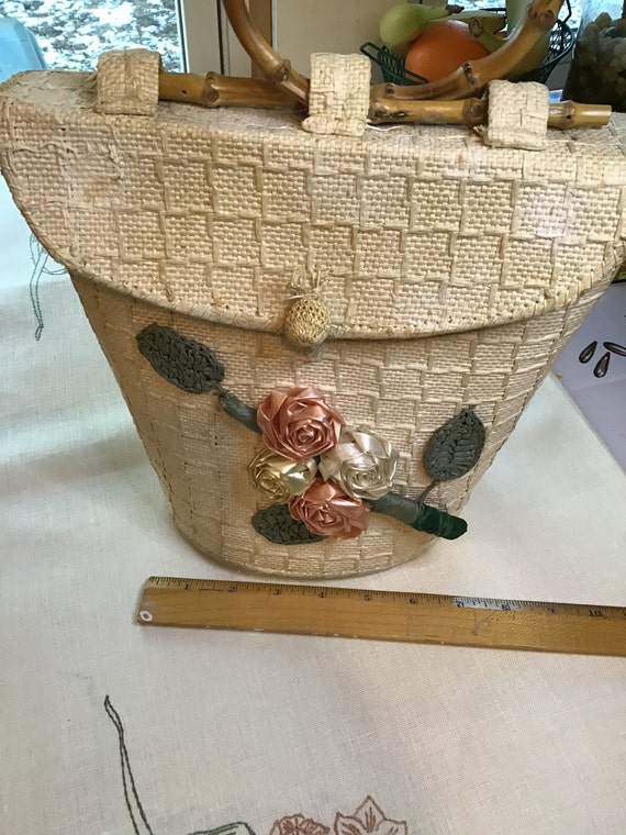 Vintage Weaved Straw Purse - image 5