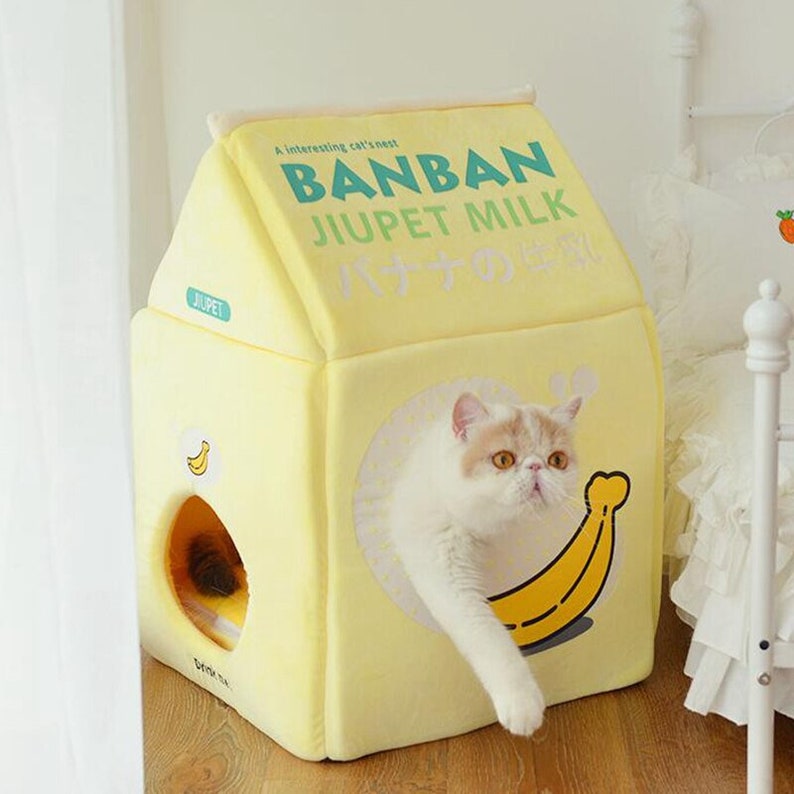 Strawberry Milk Box Bed for Pets Kawaii Milk Box Cat Bed Etsy