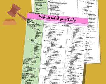 One Page Bar Prep Study Sheets (Real Outlines used to pass CA Bar Exam!)