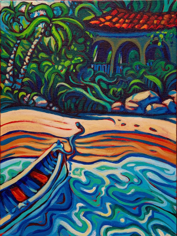 Original Acrylic Painting on Canvas Board (9" x 12"), Peurto Vallarta No.5