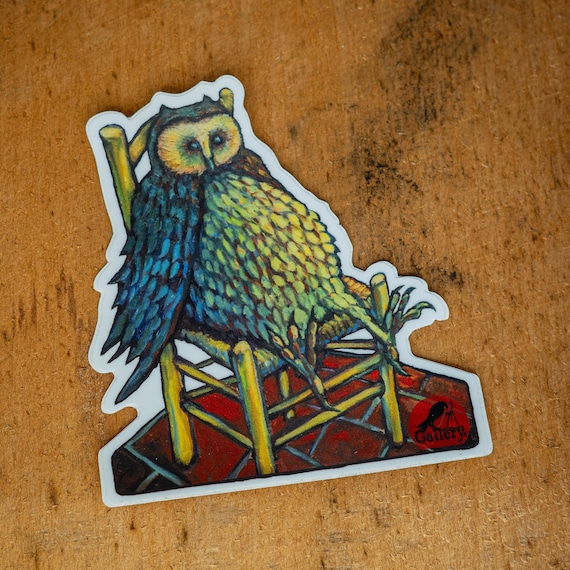 Vincent Owl - Durable Vinyl Sticker | Water Bottle Sticker | Laptop Sticker | Original Art