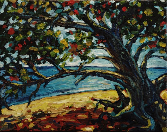 Original Acrylic Painting (8" x 10"), Kauai Beach