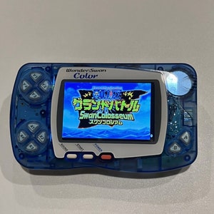 Crystal Blue Bandai WonderSwan Color WSC w/ Backlit IPS LCD Screen