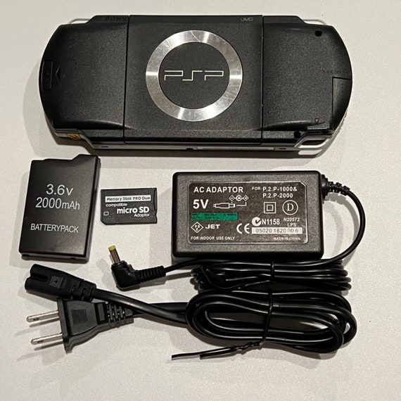 Système Sony PSP 1000 modifié IPS noir avec carte mémoire de 64 Go