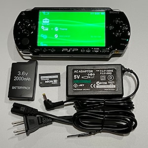 Upgraded IPS - Black Sony PSP 1000 System w/ 64gb Memory Card Bundle