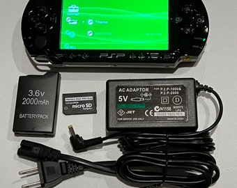Modded IPS LCD Black Sony PSP 1000 System w/ 64gb Memory Card Bundle