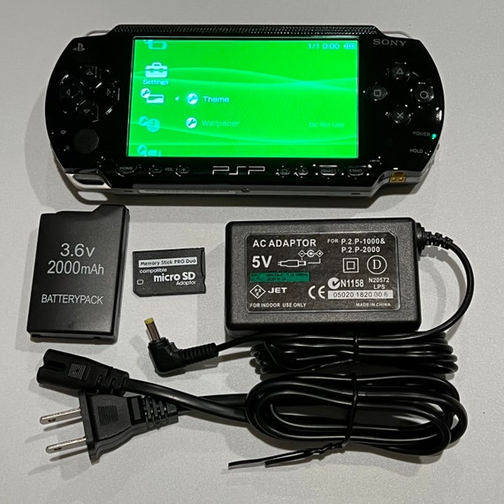 Modded IPS LCD Black Sony PSP 1000 System W/ 64gb Memory Card
