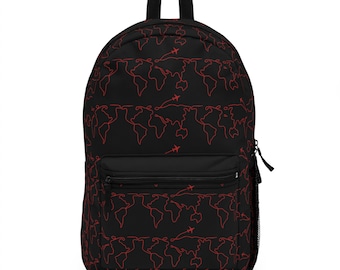 World traveller backpack, gift for traveller, world map backpack