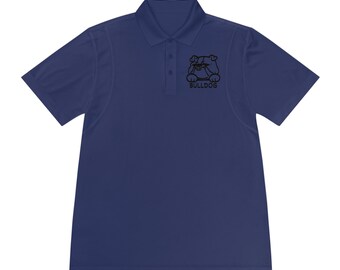 BullDog themed men's sport polo shirt