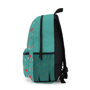 Backpack cat heart print waterproof zdjęcie 3