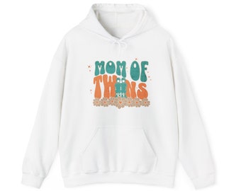 Retro mom of twin boys Hoodie, gift for mom, mother's day gift