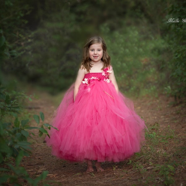 Pink Tutu Dress, Flower Girl Dress, Fairy Tutu Dress, Fairy Party, Hot Pink Tutu Dress