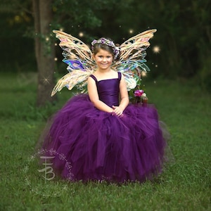 Eggplant Tutu Dress, Flower Girl, Birthday, Wedding, Plum Dress