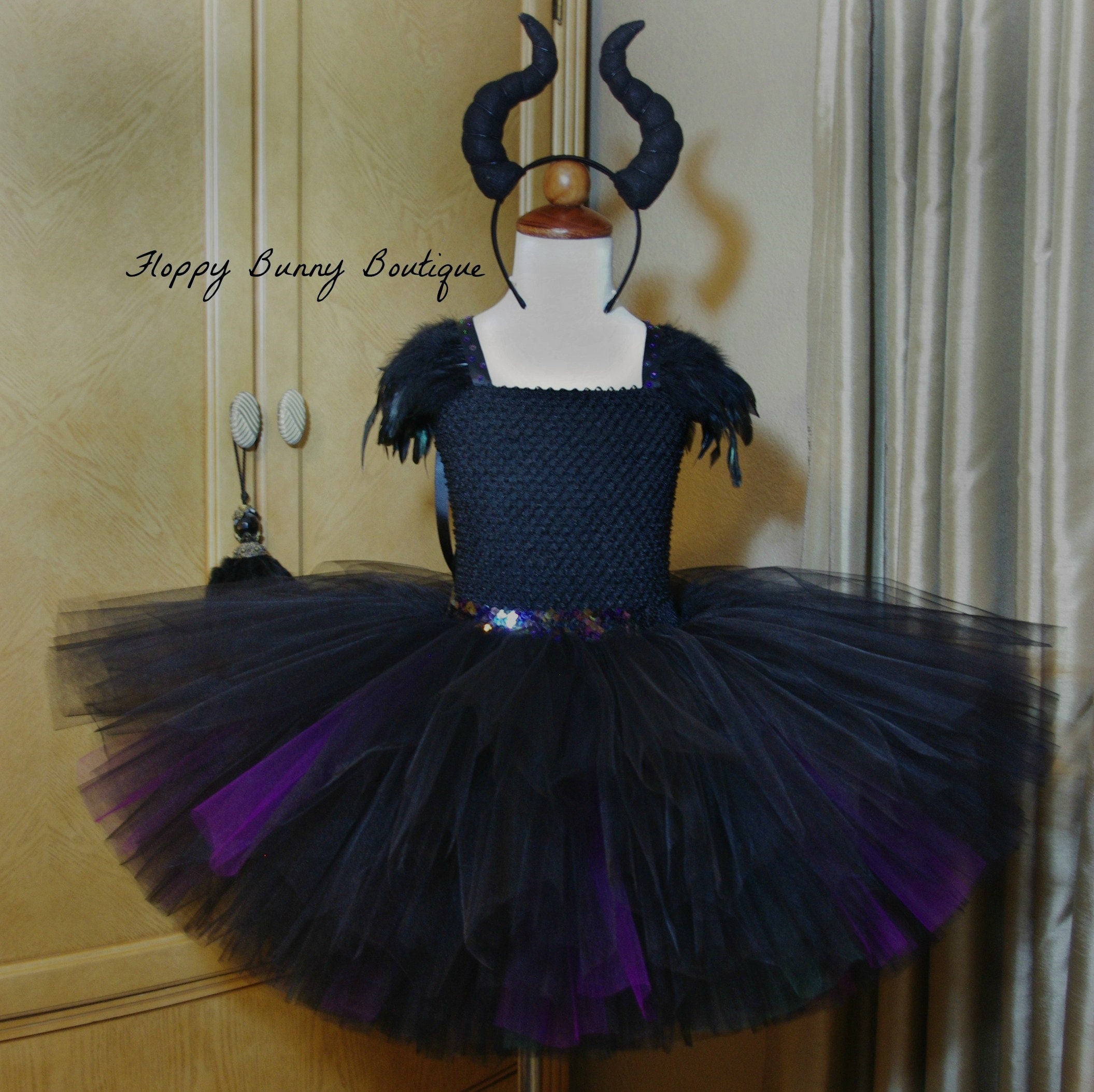 Falda Disfraz De Malefica Con Tutu Set De Maléfica Siniestra