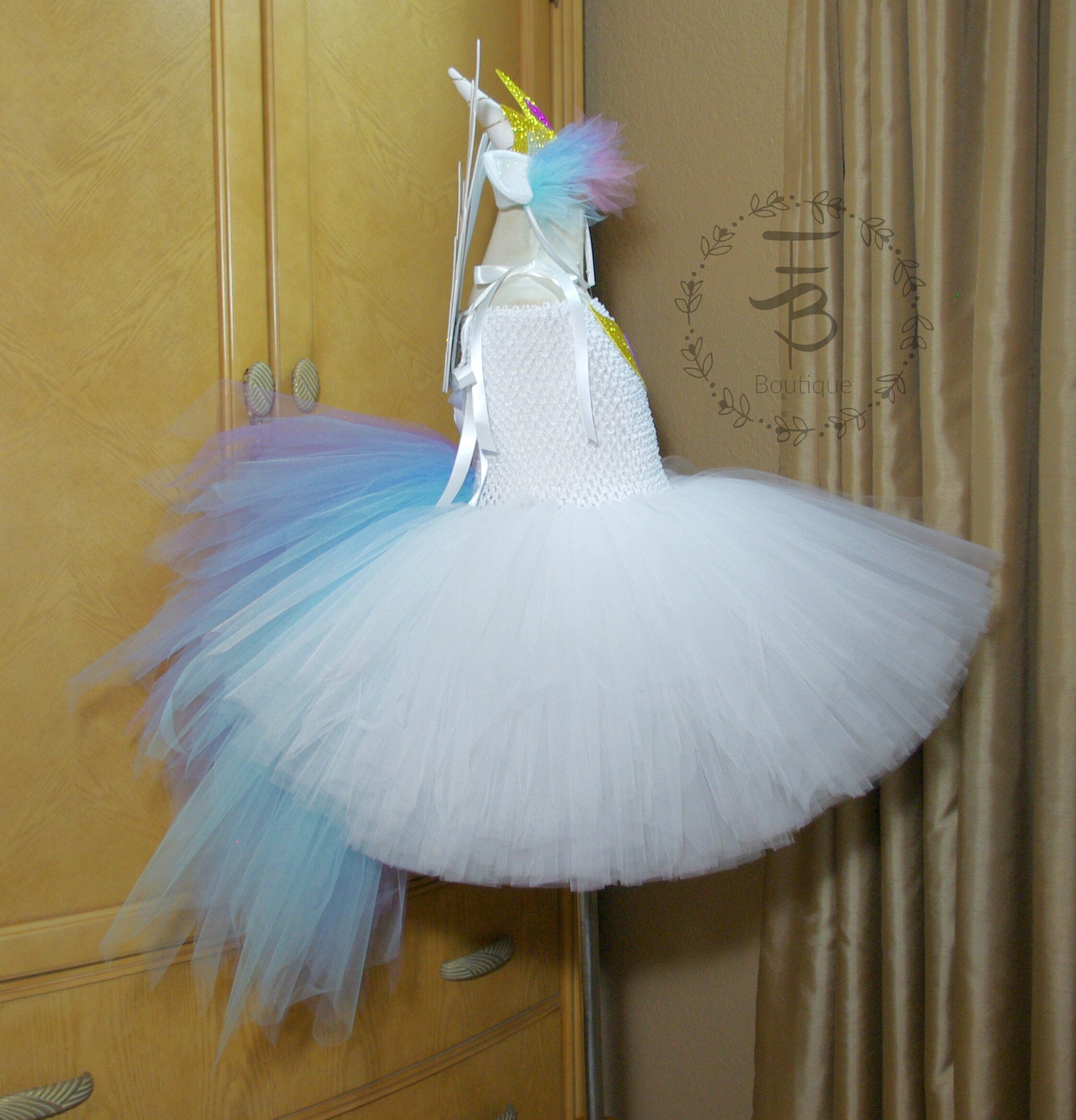 Princess Celestia Tutu Dress, Pony Tutu Dress, Pony Costume, Unicorn Tutu Dress, Tutu Dress