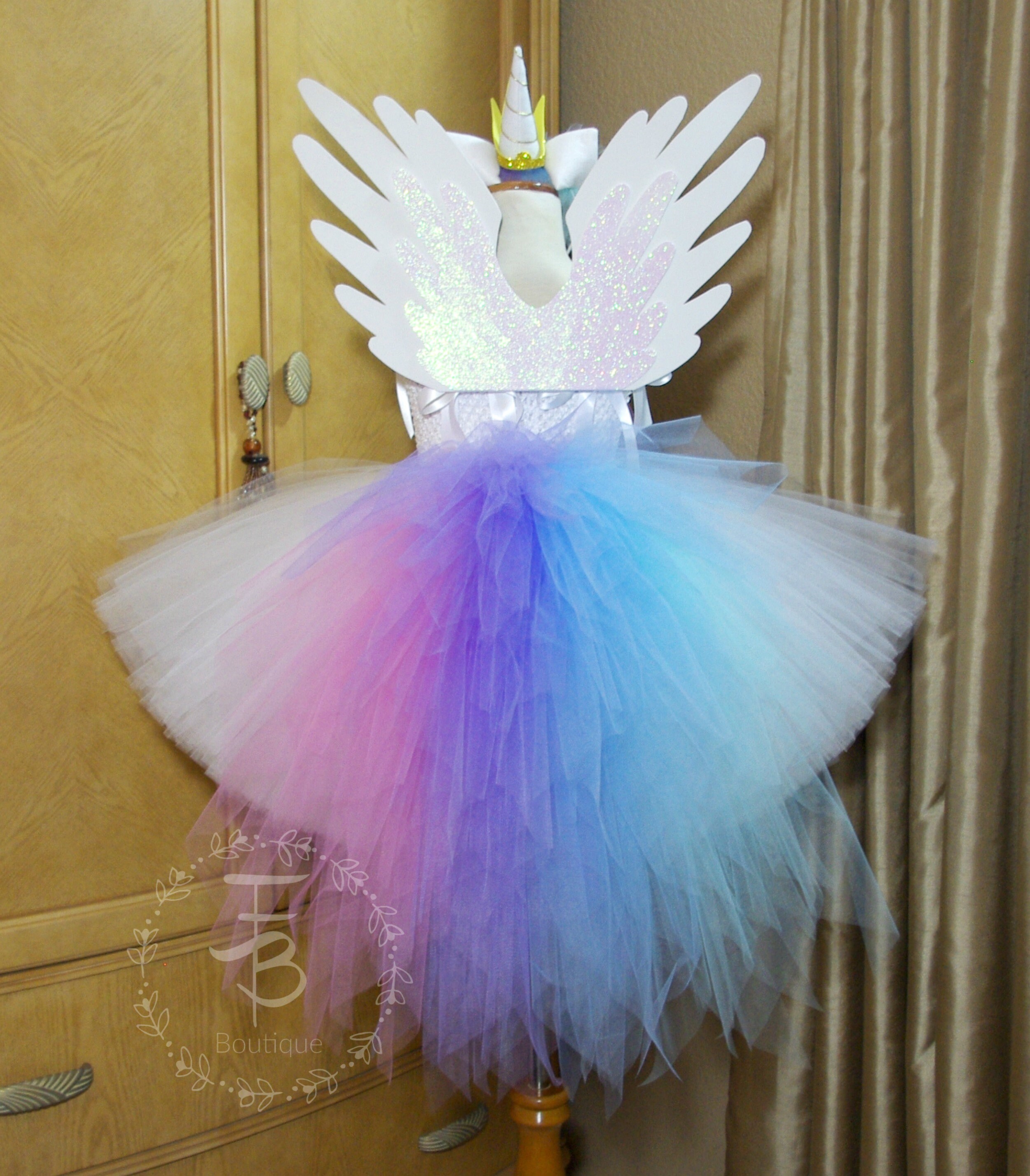 Princess Celestia Tutu Dress, Pony Tutu Dress, Pony Costume, Unicorn Tutu Dress, Tutu Dress