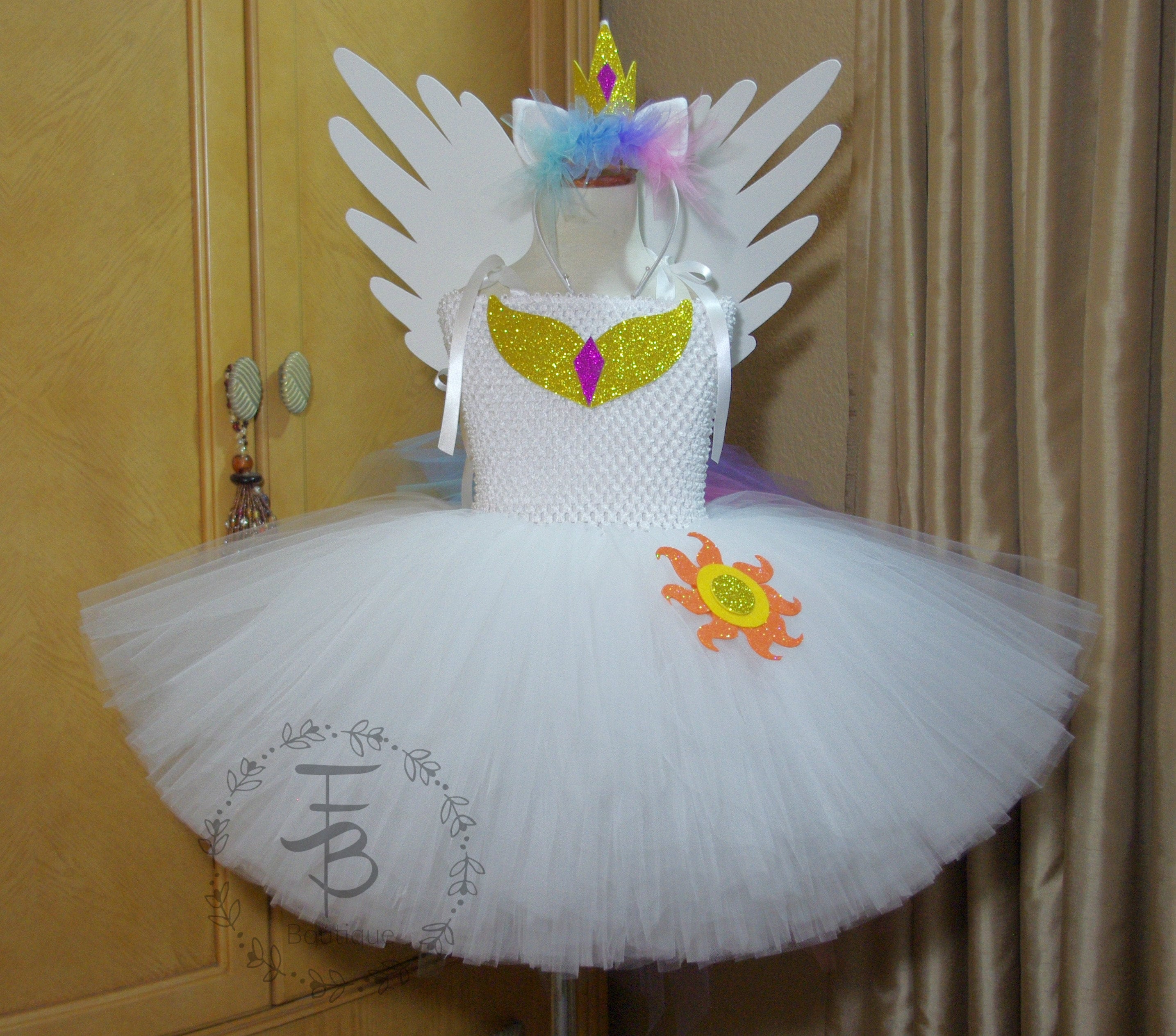 Princess Celestia Tutu Dress, Pony Tutu Dress, Pony Costume, Unicorn Tutu Dress, Tutu Dress