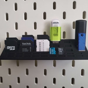 Custom IKEA SKADIS Pegboard USB and SDCard Holder