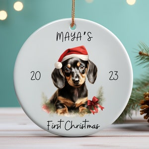 First Dog Christmas, Weiner Dog Ornament, Dachshund Christmas Ornament, Custom Weenie Dog Ornament, Dachshund Ornament, Daschund Ornament