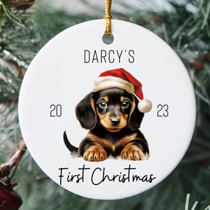 First Dog Christmas, Weiner Dog Ornament, Custom Weenie Dog Ornament, Dachshund Christmas Ornament, Dachshund Ornament, Daschund Ornament