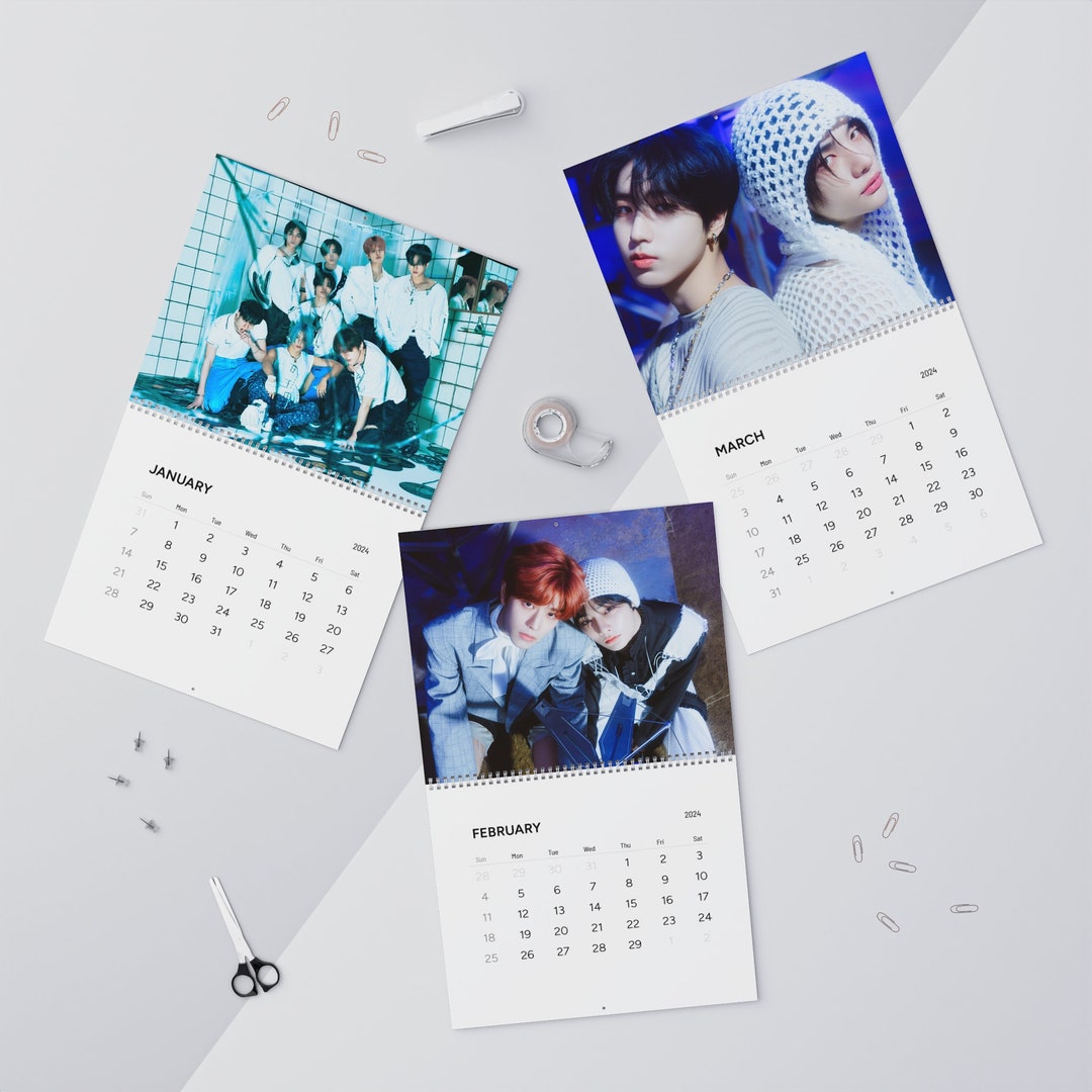 Stray Kids Wall Calendar 2024 Kpop Merch Stationery Calendar 2024 Kpop