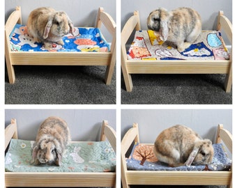 Small Pet, Rabbit, Guinea Pig, Cat, Ikea style Pet Bed Hutch, Run, includes Cushion