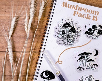 Mushroom Stickers B | Vinyl Stickers | Laptop Stickers | Waterproof Stickers | Car Decal | Cottagecore | Fungi