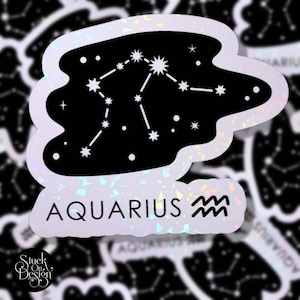 | autocollant du zodiaque de la constellation du Verseau Autocollants en vinyle | Autocollants pour ordinateur portable | Autocollants imperméables | | de décalcomanie de voiture | du zodiaque Astrologie