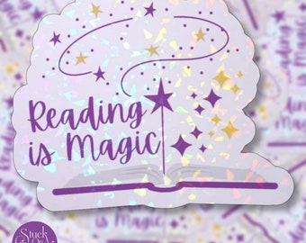 Pegatina holográfica "Leer es mágico": un regalo para los amantes de la lectura
