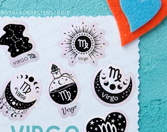 Virgo Zodiac Stickers C | Vinyl Stickers | Laptop Stickers | Waterproof Stickers | Car Decal | Zodiac | Astrology