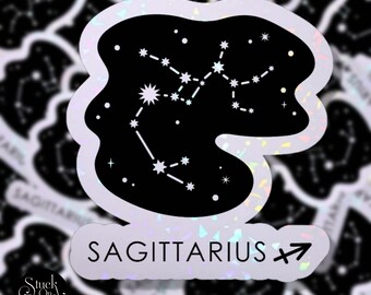 Holographic Sagittarius Constellation Sticker: Waterproof Vinyl Astrology Decal