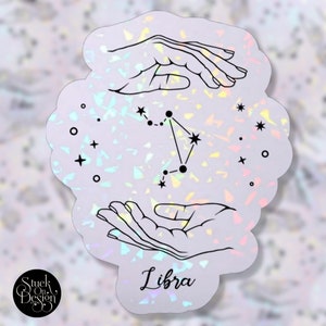 Libra Constellation Hands Zodiac Sticker | Vinyl Stickers | Laptop Stickers | Waterproof Stickers | Car Decal | Zodiac | Astrology