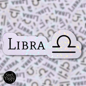 Libra Zodiac Sign Name | Vinyl Stickers | Laptop Stickers | Waterproof Stickers | Car Decal | Zodiac | Astrology
