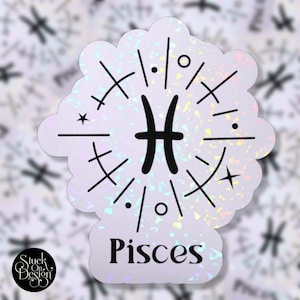 Pisces Line Burst Zodiac Sticker | Vinyl Stickers | Laptop Stickers | Waterproof Stickers | Car Decal | Zodiac | Astrology