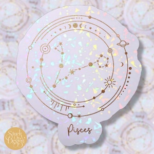Vissen Gouden Sterrenbeeld Dierenriem Sticker | Vinyl Stickers | Laptop Stickers | Waterdichte Stickers | Auto Decal | Dierenriem | Astrologie