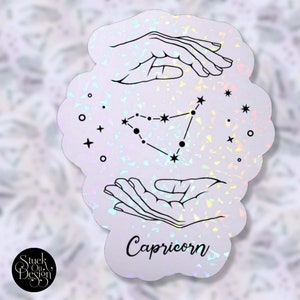 Capricorne Constellation Mains Zodiaque Autocollant | Autocollants en vinyle | Autocollants pour ordinateur portable | Autocollants imperméables | | de décalcomanie de voiture | du zodiaque Astrologie