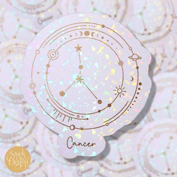 Cancer Gold Constellation Zodiac Sticker | Vinyl Stickers | Laptop Stickers | Waterproof Stickers | Car Decal | Zodiac | Astrology