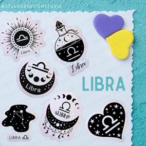 Libra Zodiac Stickers C | Vinyl Stickers | Laptop Stickers | Waterproof Stickers | Car Decal | Zodiac | Astrology