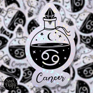 Cancer Potion Sign Zodiac Sticker | Vinyl Stickers | Laptop Stickers | Waterproof Stickers | Car Decal | Zodiac | Astrology
