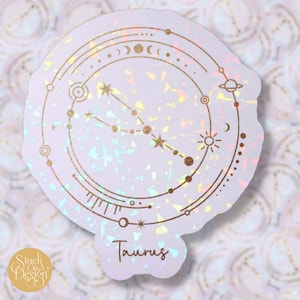 Toro Gold Constellation Zodiac Sticker / Adesivi in vinile / Adesivi per laptop / Adesivi impermeabili / Decalcomania per auto / Zodiaco / Astrologia