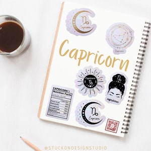 Autocollants du zodiaque Capricorne Un | Autocollants en vinyle | Autocollants pour ordinateur portable | Autocollants imperméables | | de décalcomanie de voiture | du zodiaque Astrologie