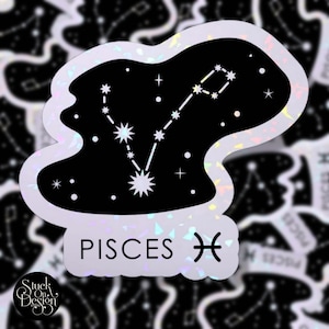 Adesivo Zodiaco Costellazione Pesci / Adesivi vinilici / Adesivi per laptop / Adesivi impermeabili / Decalcomania per auto / Zodiaco / Astrologia