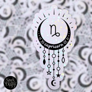 Capricorne Lune pendante Zodiac Sticker | Autocollants en vinyle | Autocollants pour ordinateur portable | Autocollants imperméables | | de décalcomanie de voiture | du zodiaque Astrologie