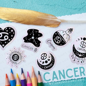 Cancer Zodiac Stickers C | Vinyl Stickers | Laptop Stickers | Waterproof Stickers | Car Decal | Zodiac | Astrology