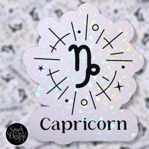 Capricorn Line Burst Zodiac Sticker | Autocollants en vinyle | Autocollants pour ordinateur portable | Autocollants imperméables | | de décalcomanie de voiture | du zodiaque Astrologie