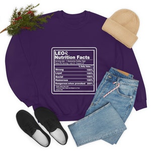 Leo Nutrition Facts 2 - Unisex Heavy Blend Crewneck Sweatshirt