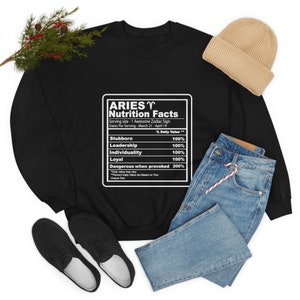 Aries Nutrition Facts 2 - Unisex Heavy Blend Crewneck Sweatshirt