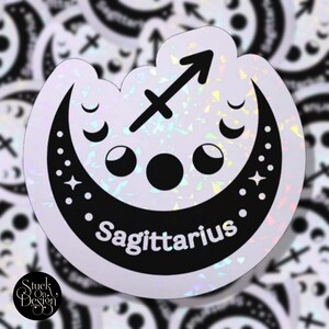 Schütze Mondphasen Sternzeichen Aufkleber | Vinyl Sticker | Laptop Sticker | Wasserfeste Sticker | Auto aufkleber | Sternzeichen | Astrologie