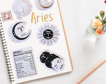 Aries Zodiac Stickers A | Vinyl Stickers | Laptop Stickers | Waterproof Stickers | Car Decal | Zodiac | Astrology
