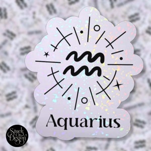 Aquarius Line Burst Zodiac Sticker | Autocollants en vinyle | Autocollants pour ordinateur portable | Autocollants imperméables | | de décalcomanie de voiture | du zodiaque Astrologie